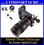 8x Zoom Detachable Optical Lens for Mobile Phone Telescope with Universal Holder